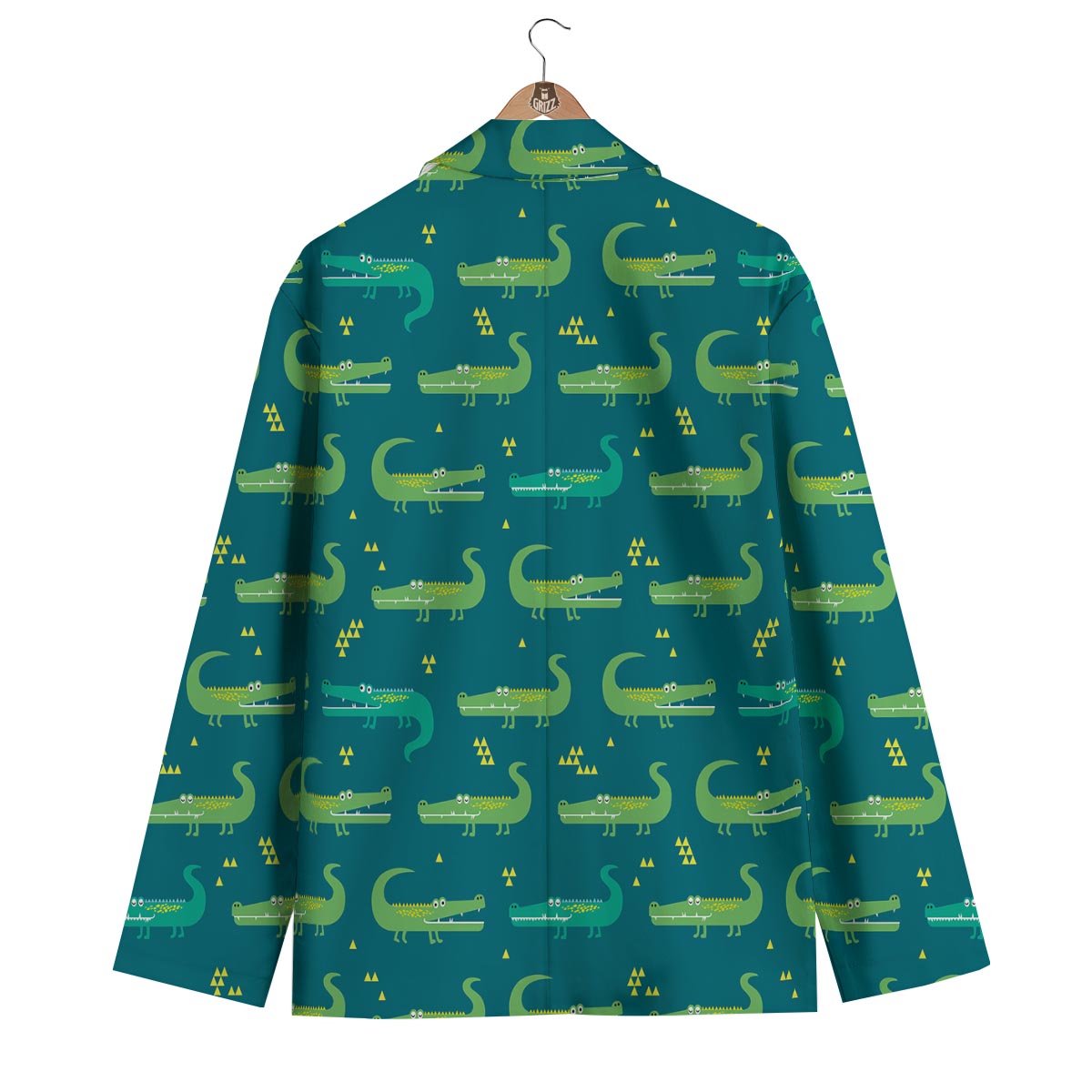 Crocodile Print Pattern Men's Blazer-grizzshop