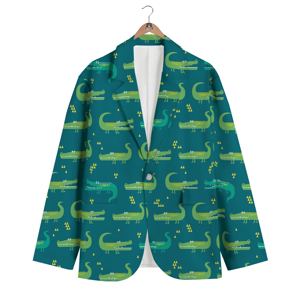 Crocodile Print Pattern Men's Blazer-grizzshop