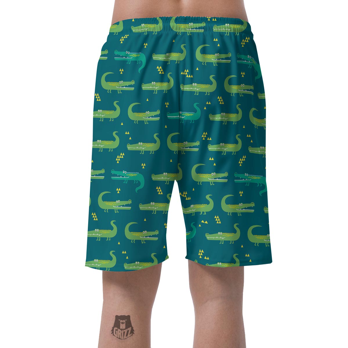 Crocodile Print Pattern Men's Shorts-grizzshop