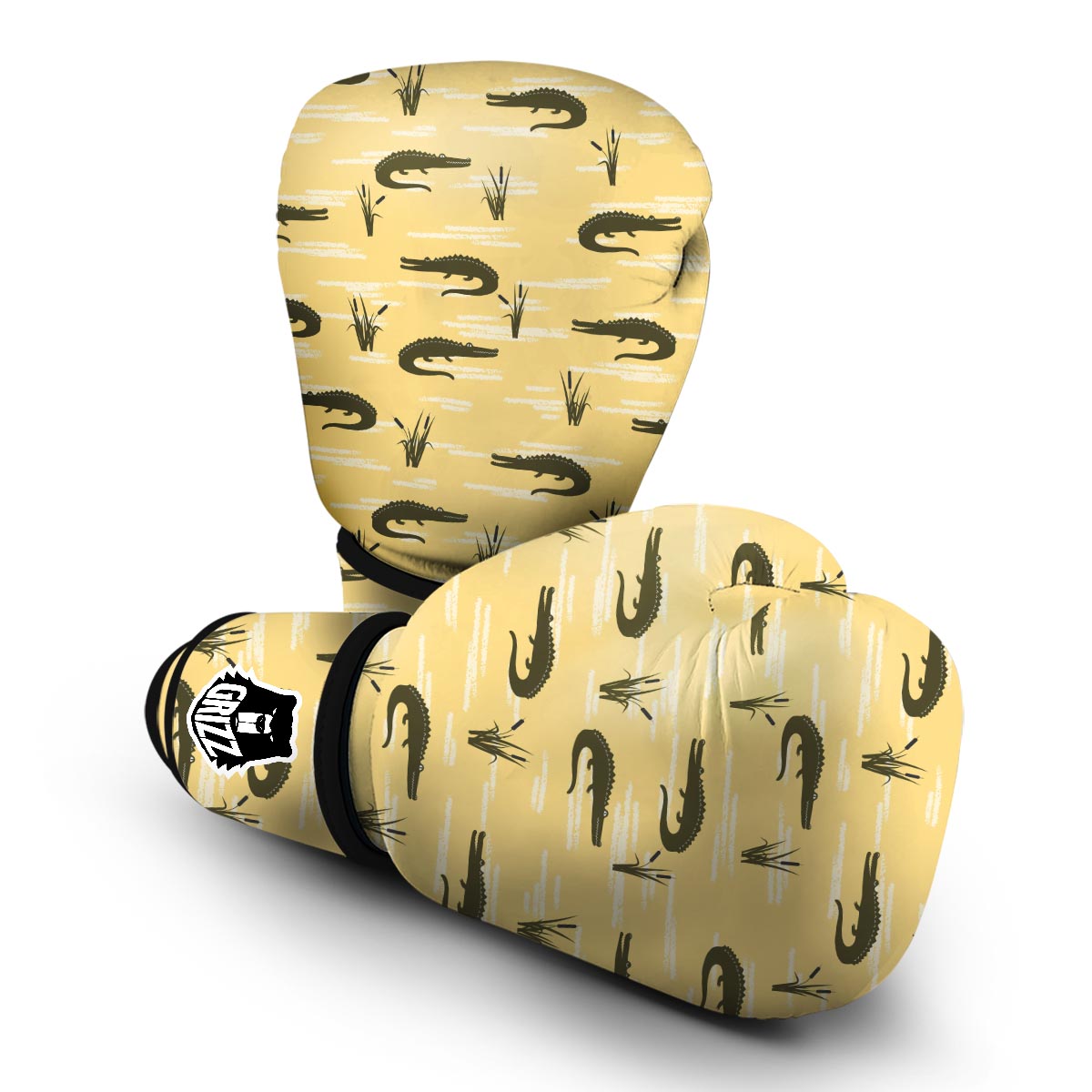 Crocodile River Print Pattern Boxing Gloves-grizzshop