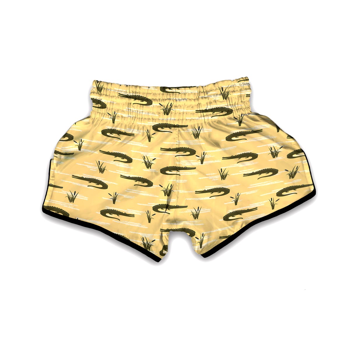 Crocodile River Print Pattern Muay Thai Boxing Shorts-grizzshop