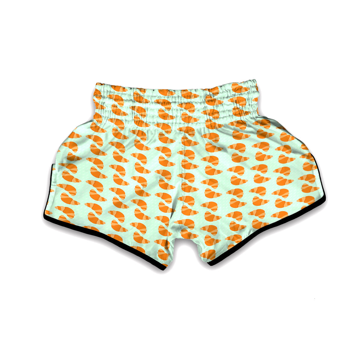 Croissant Brown Print Pattern Muay Thai Boxing Shorts-grizzshop