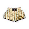 Croissant Brown Print Pattern Muay Thai Boxing Shorts-grizzshop