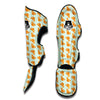 Croissant Brown Print Pattern Muay Thai Shin Guards-grizzshop