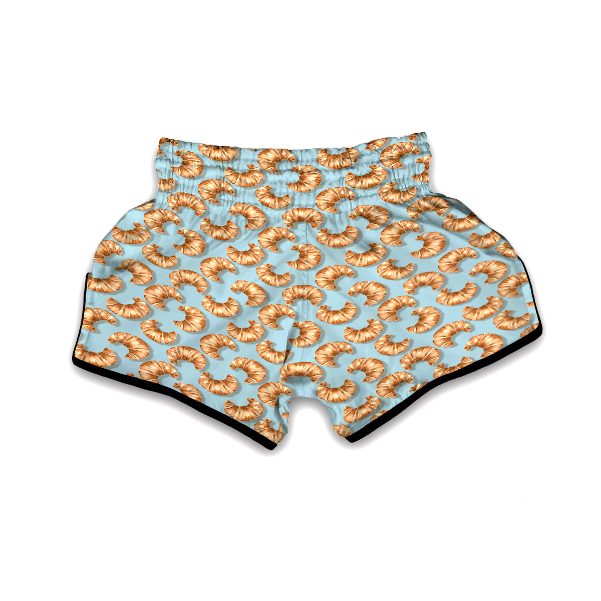 Croissant Watercolor Print Pattern Muay Thai Boxing Shorts-grizzshop