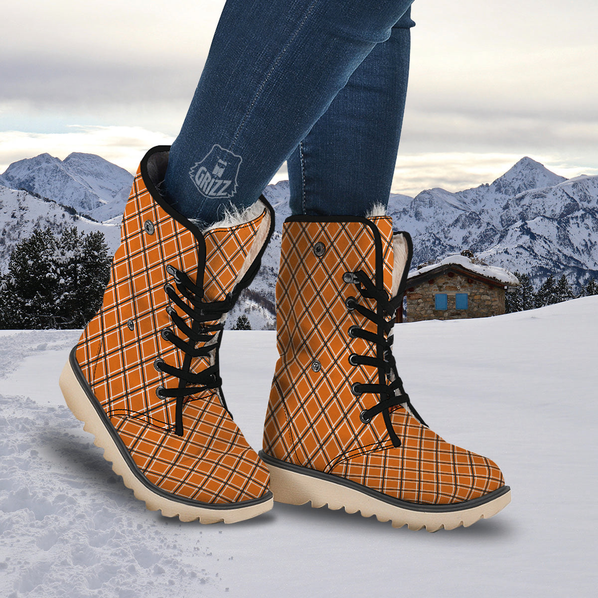 Cross Halloween Print Pattern Snow Boots-grizzshop
