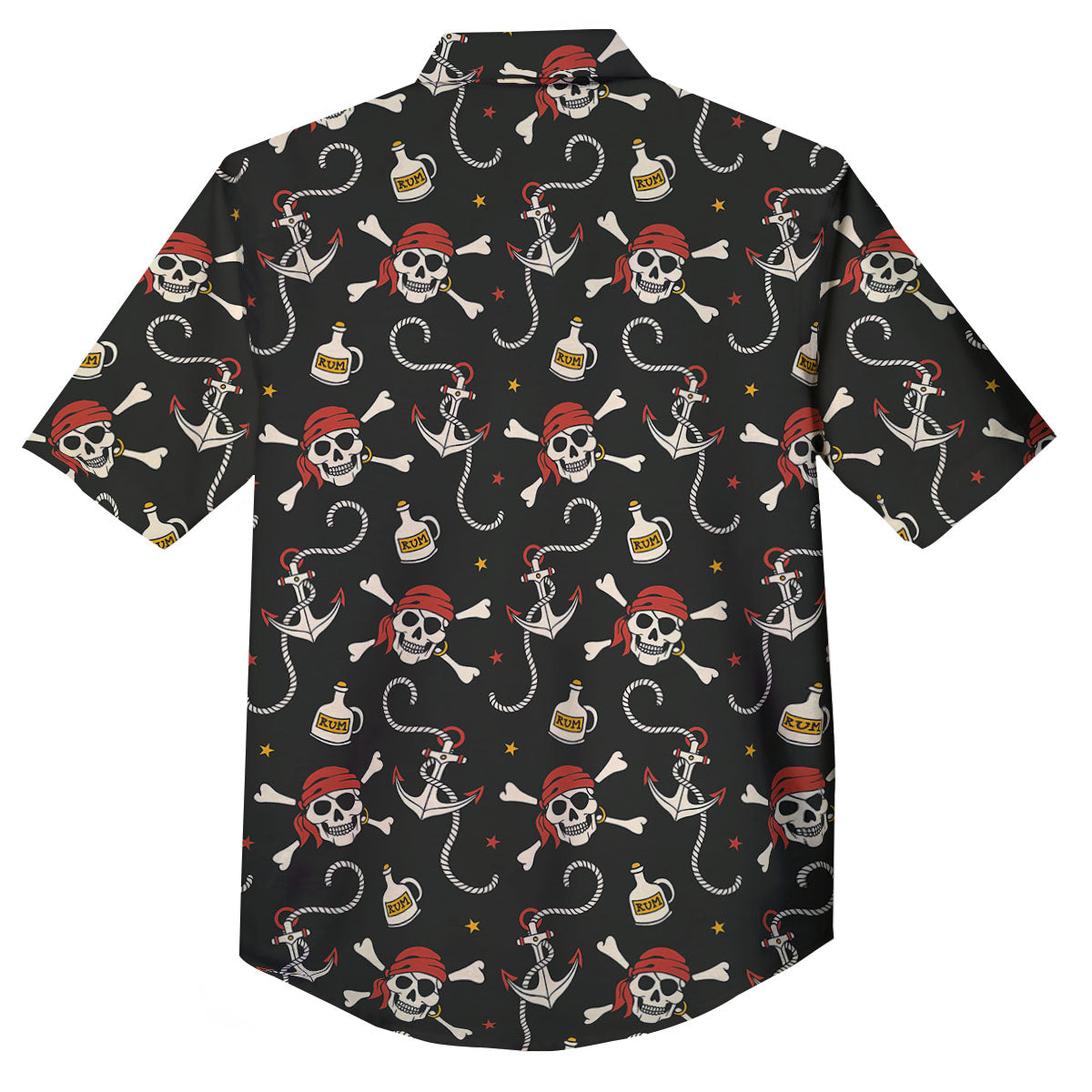 Crossbones Pirate Skull Print Pattern Button Up Shirt-grizzshop