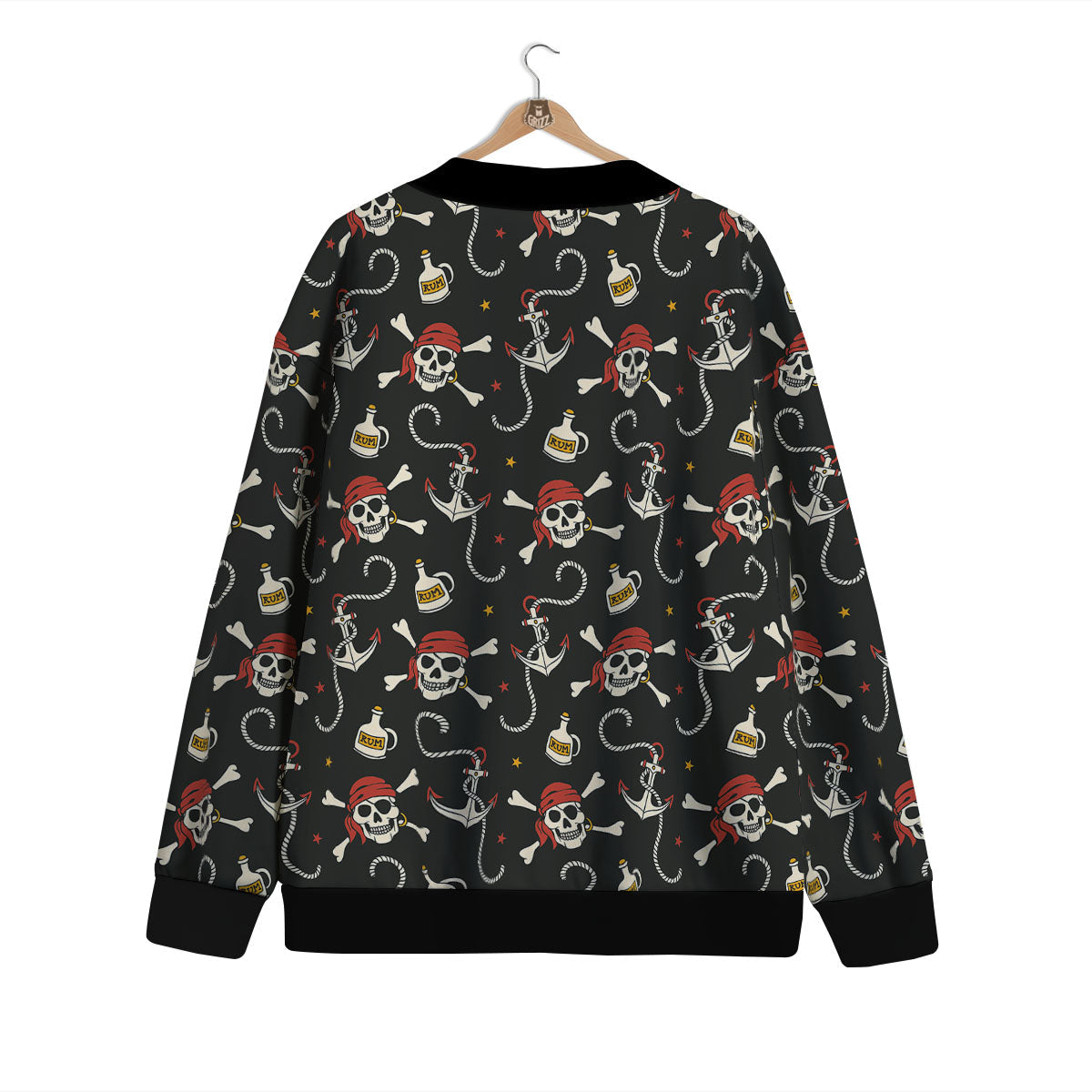 Crossbones Pirate Skull Print Pattern Cardigan-grizzshop