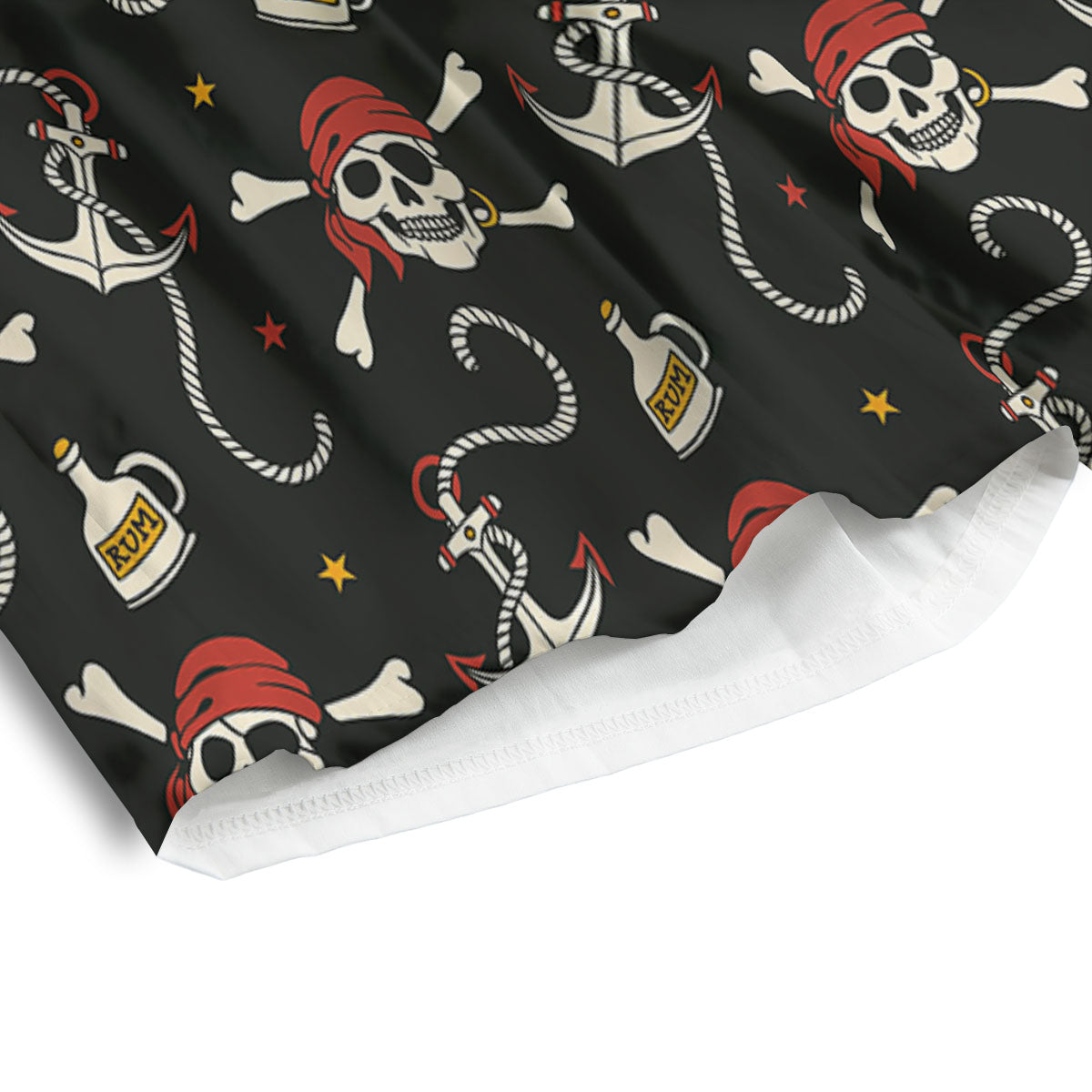 Crossbones Pirate Skull Print Pattern Men's Athletic Shorts