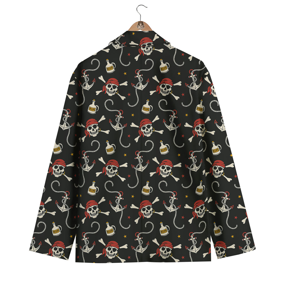 Crossbones Pirate Skull Print Pattern Men's Blazer-grizzshop