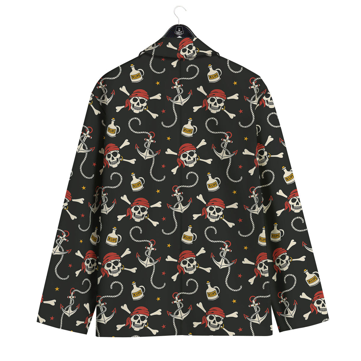 Crossbones Pirate Skull Print Pattern Men's Sport Coat-grizzshop
