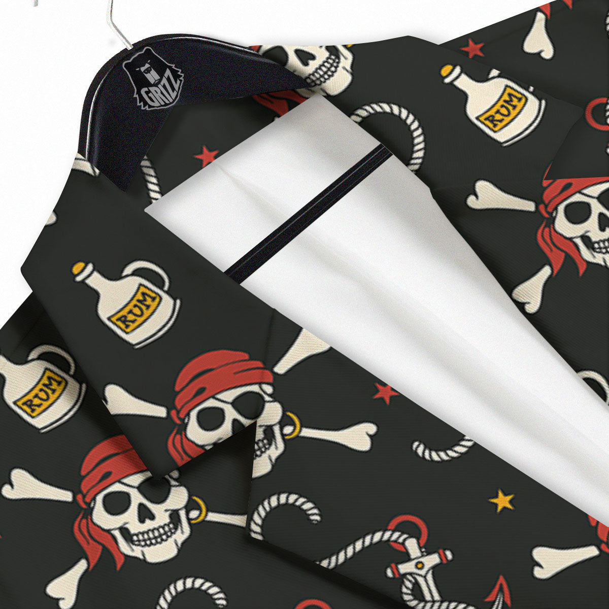Crossbones Pirate Skull Print Pattern Men's Sport Coat-grizzshop