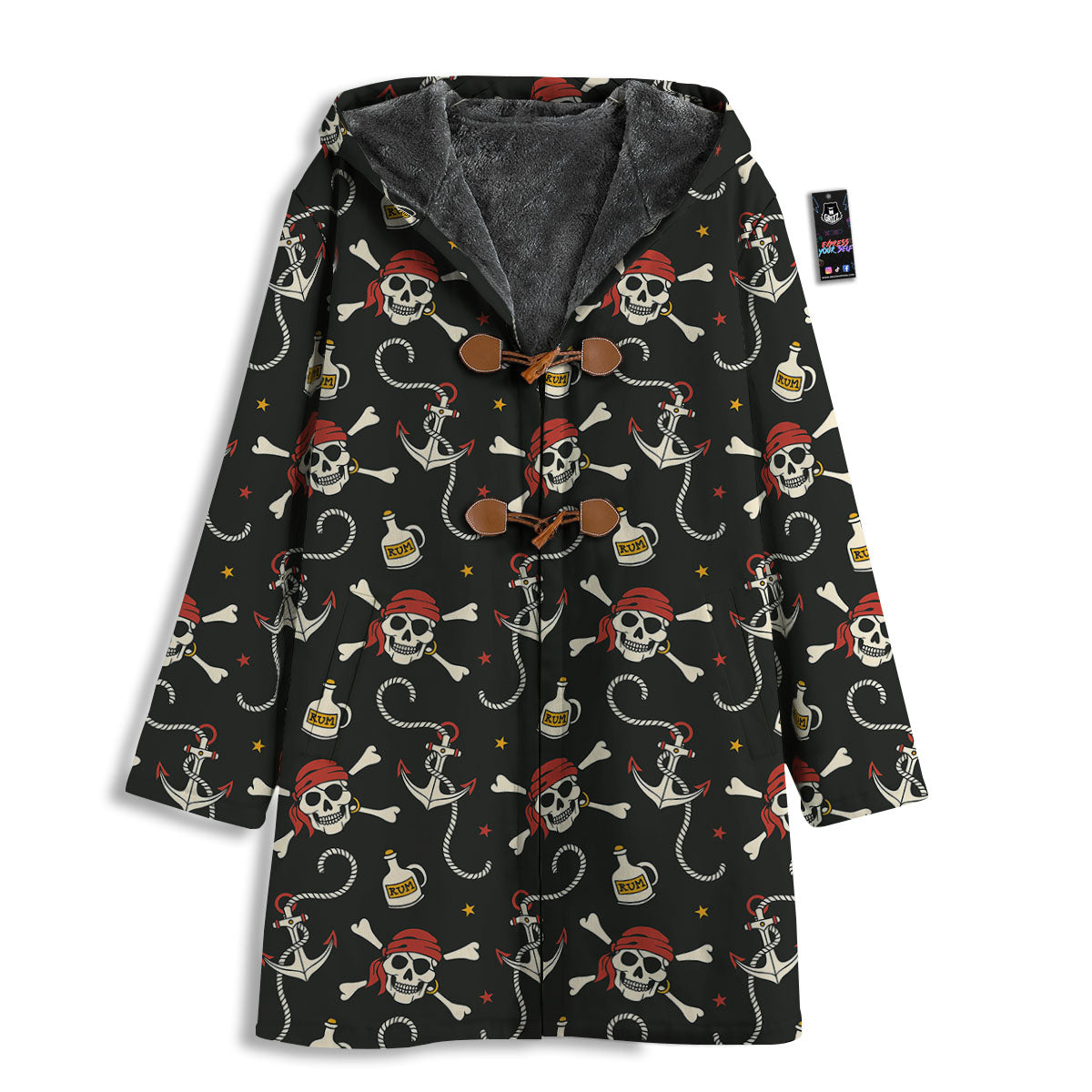 Crossbones Pirate Skull Print Pattern Men's Windbreaker Jacket-grizzshop