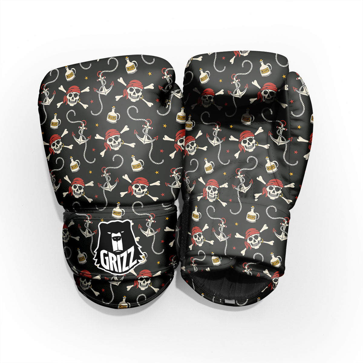 Crossbones Pirate Skull Print Pattern Pro Boxing Glove