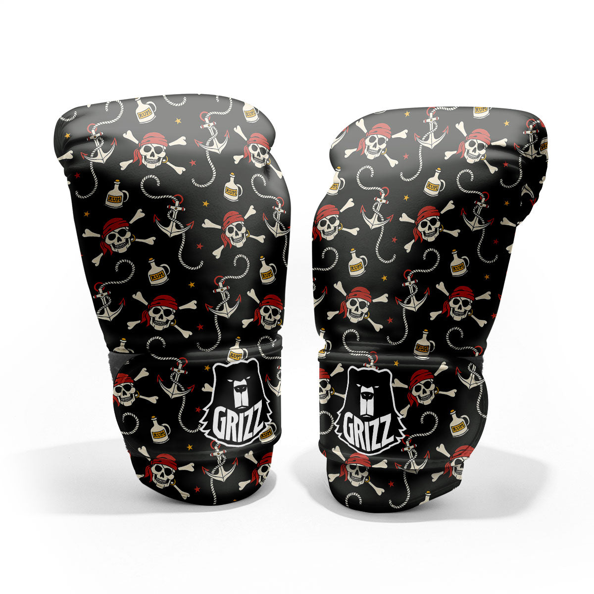 Crossbones Pirate Skull Print Pattern Pro Boxing Glove