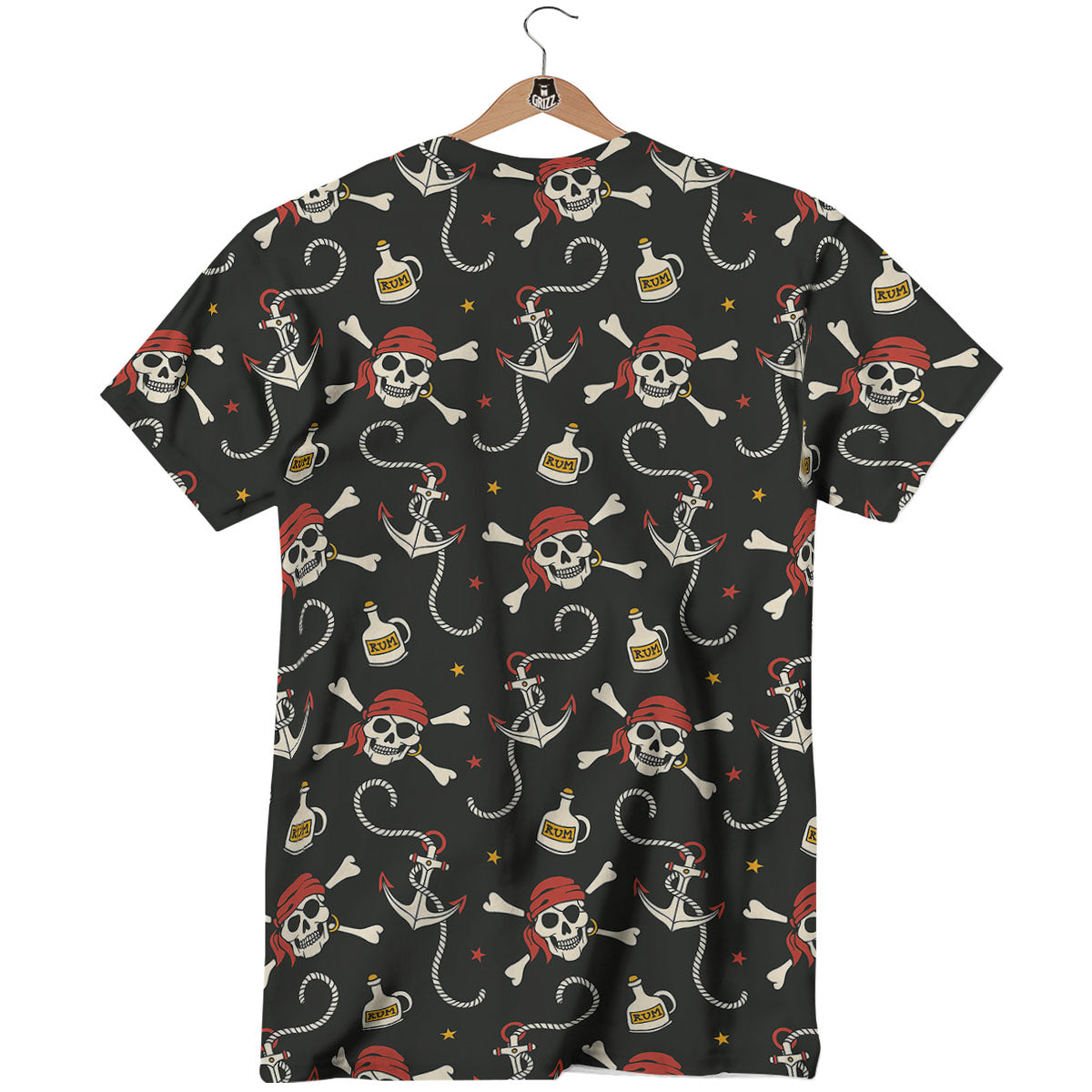 Crossbones Pirate Skull Print Pattern T-Shirt-grizzshop