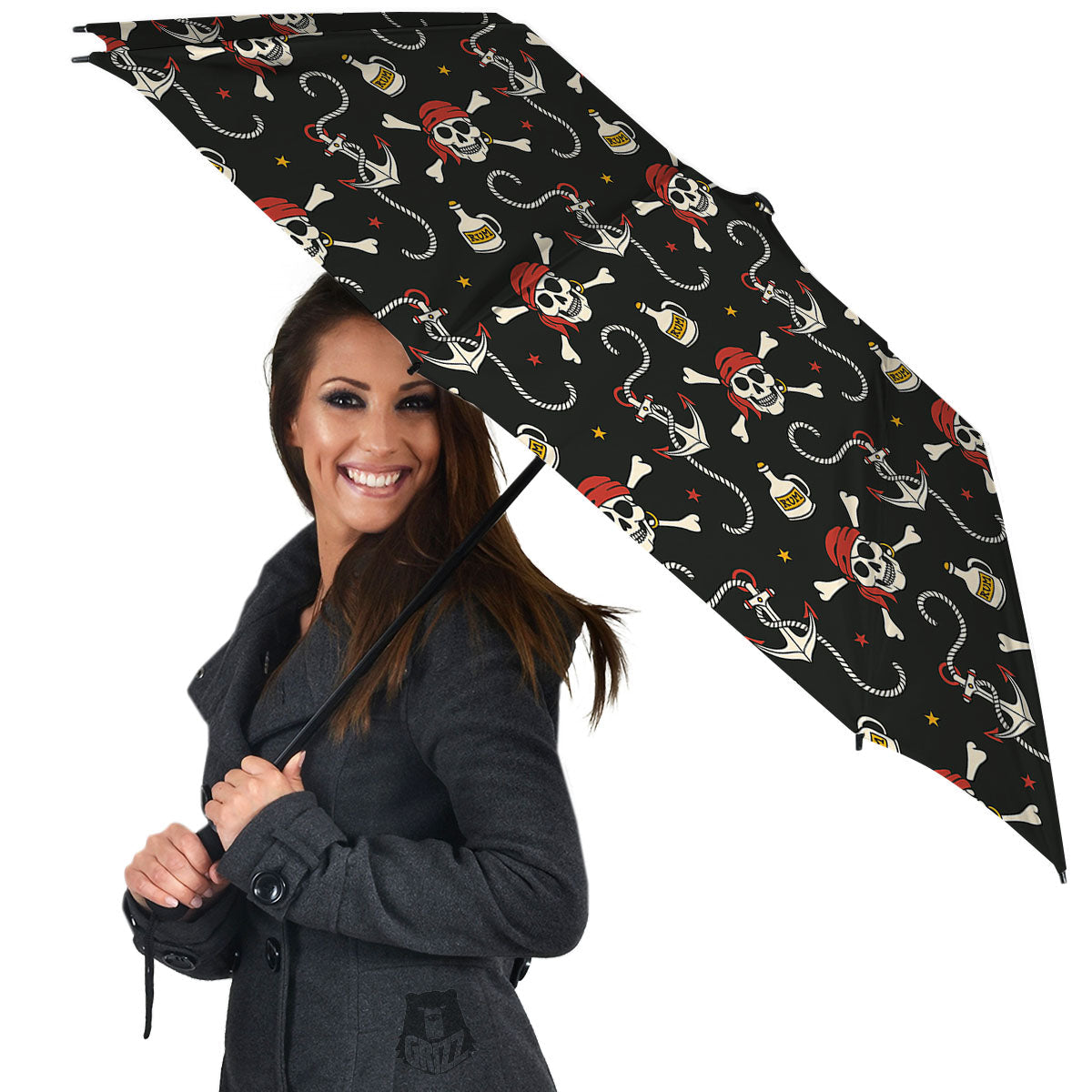 Crossbones Pirate Skull Print Pattern Umbrella-grizzshop