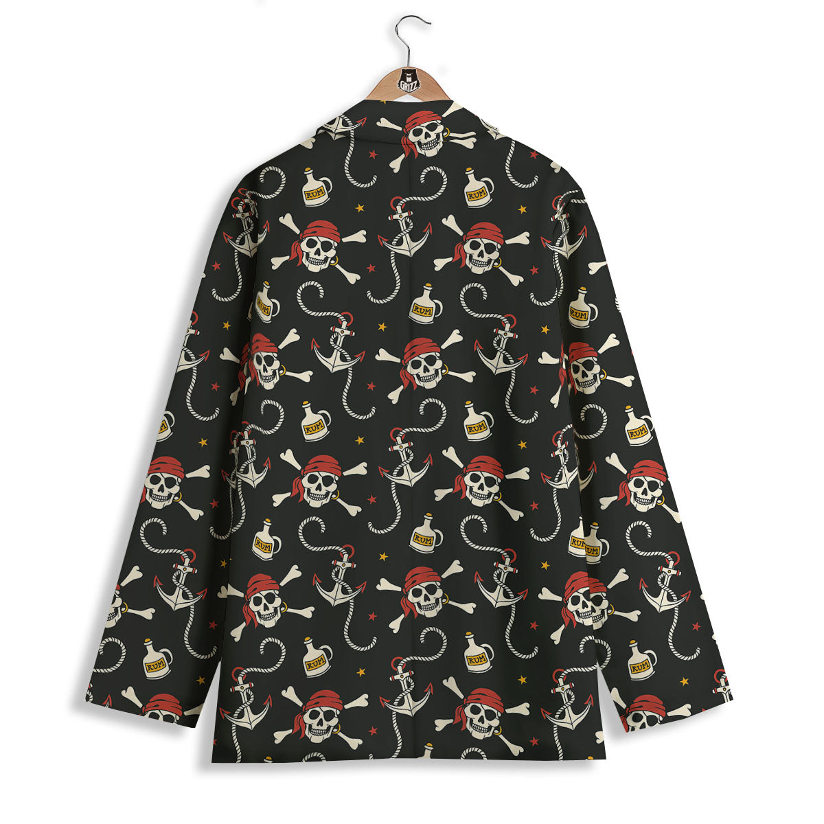 Crossbones Pirate Skull Print Pattern Women's Blazer-grizzshop