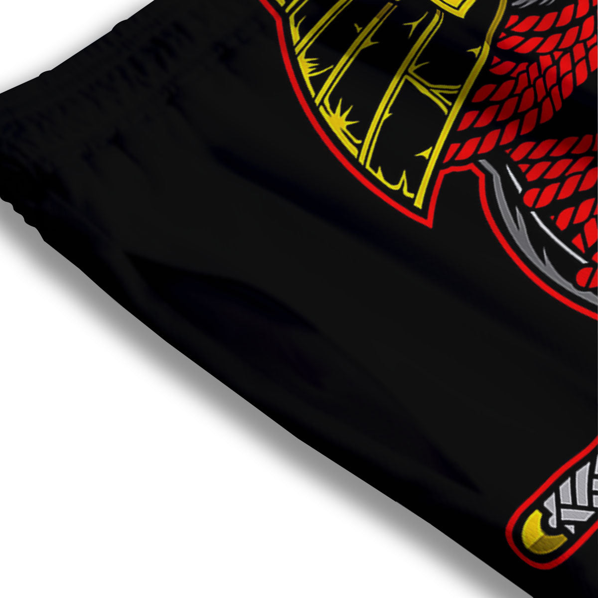 Crow And Samurai Print Mesh Shorts