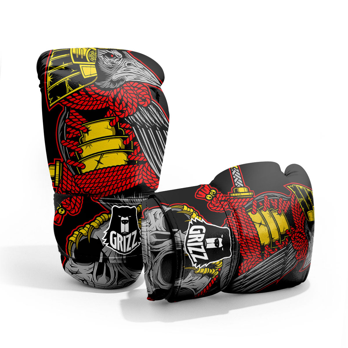 Crow And Samurai Print Pro Boxing Glove
