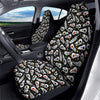 Crow Skull And Feathers Print Pattern Car Seat Covers-grizzshop