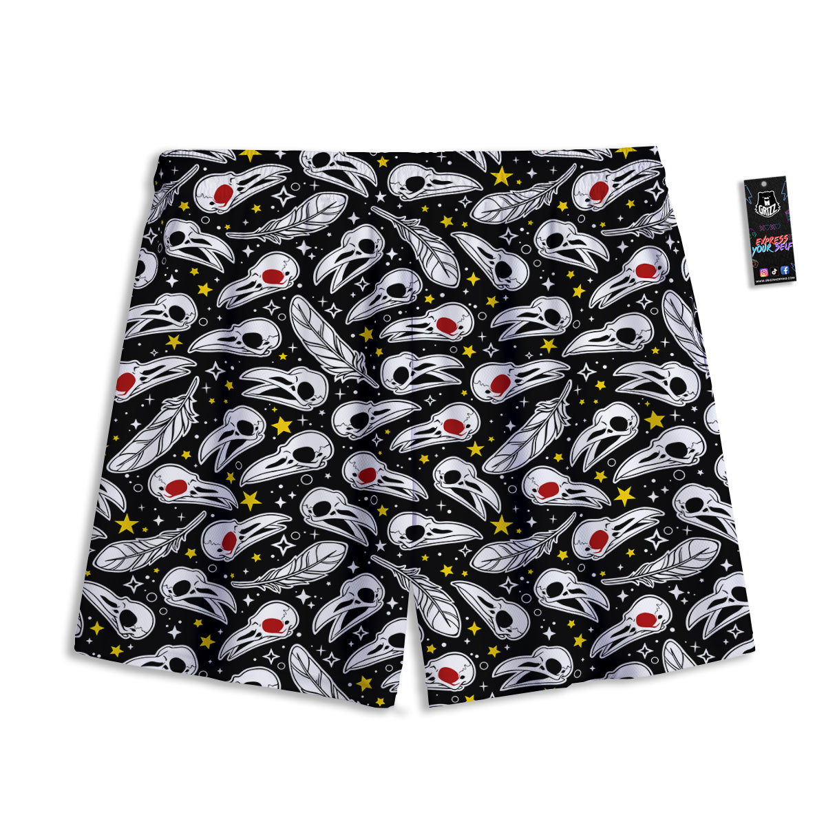 Evil Vampire Halloween Print Mesh Shorts