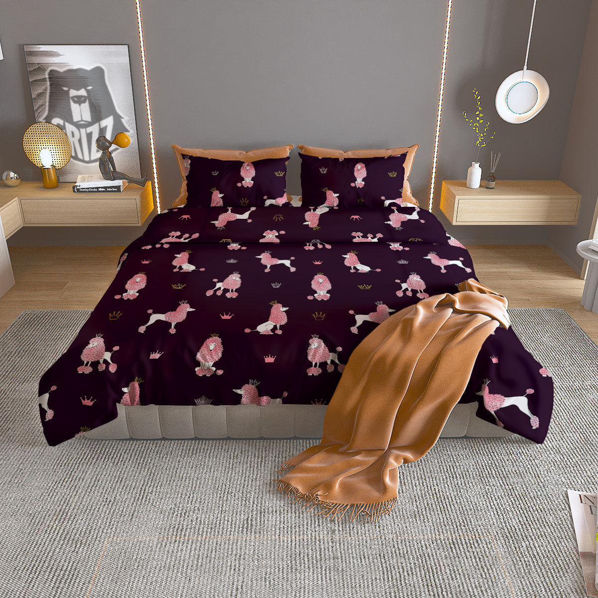 Coconut Tree Vintage Print Pattern Duvet Cover Bedding Set