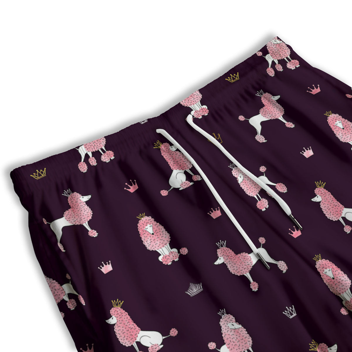 Crown And Poodle Print Pattern Men's Athletic Shorts