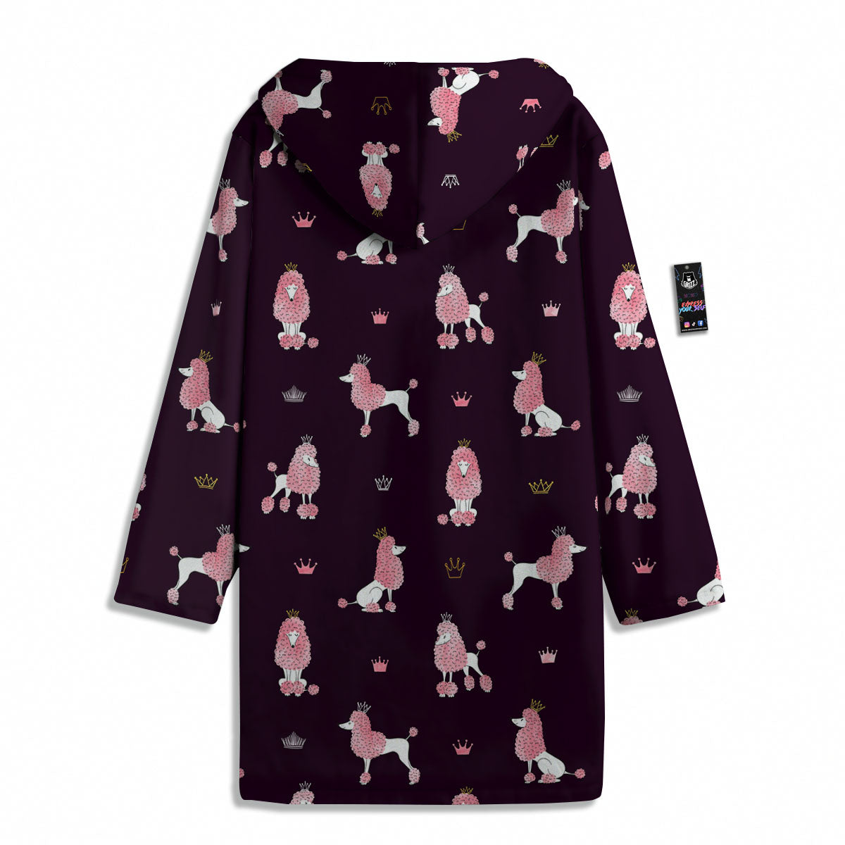 Crown And Poodle Print Pattern Men's Windbreaker Jacket-grizzshop