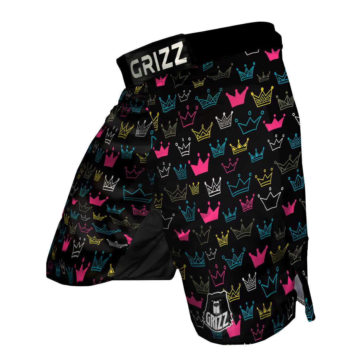 Crown Colorful Print Pattern MMA Shorts-grizzshop