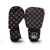 Crown Doodle Black Print Pattern Boxing Gloves-grizzshop