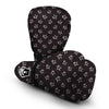 Crown Doodle Black Print Pattern Boxing Gloves-grizzshop