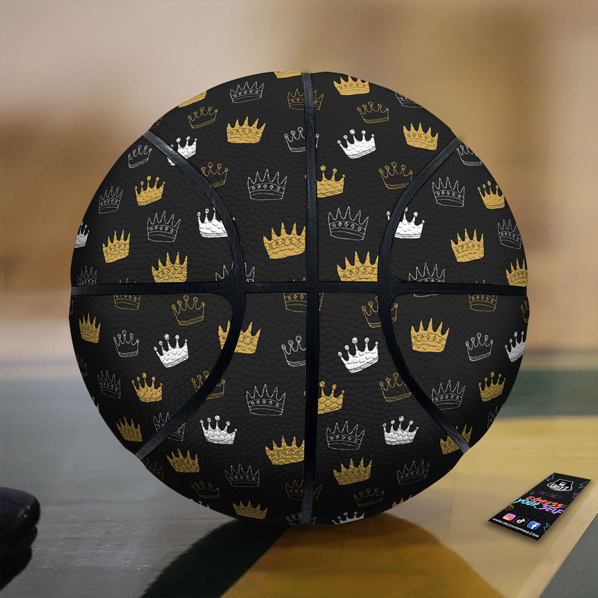 Crown Doodle Print Pattern Basketball-grizzshop