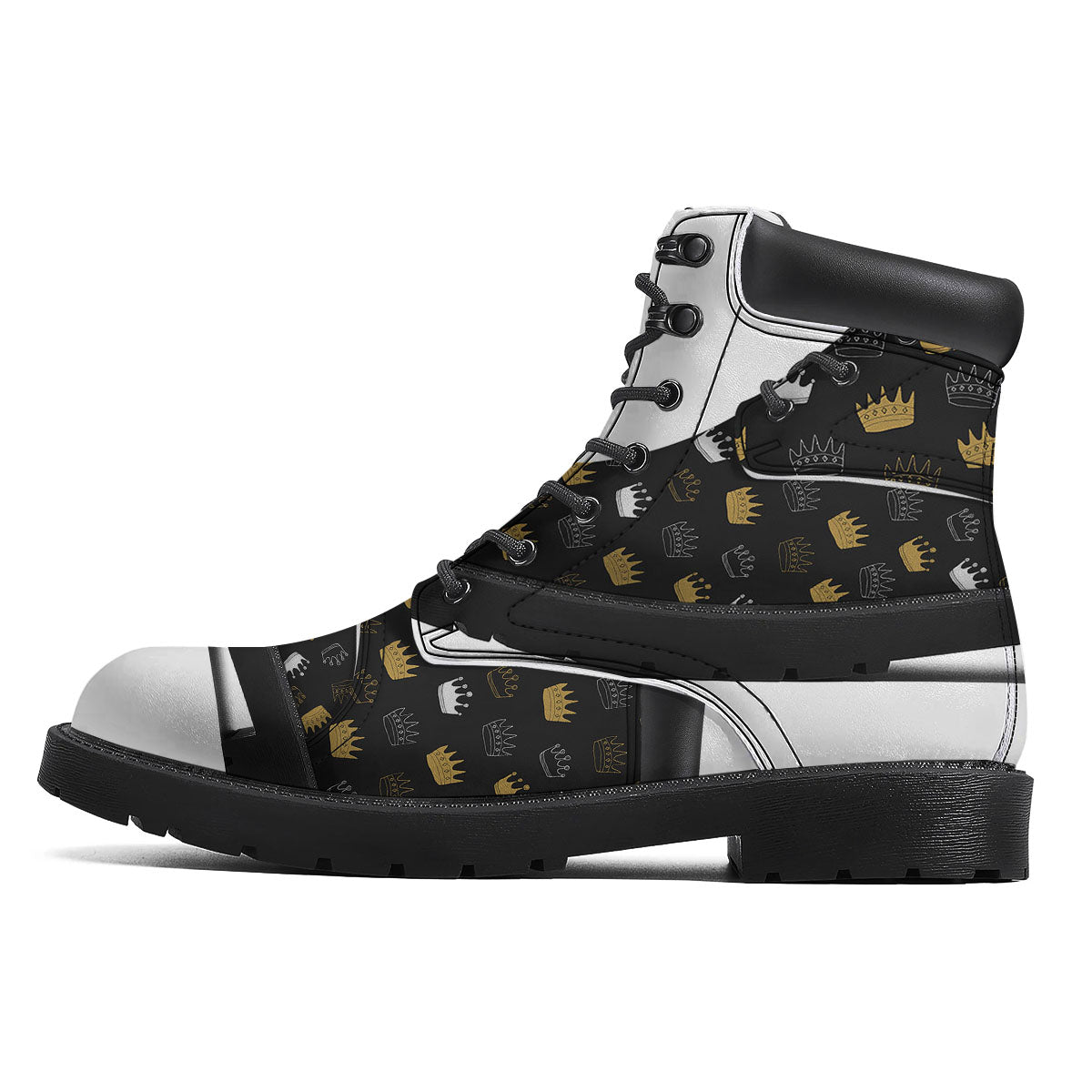 Crown Doodle Print Pattern Boots-grizzshop