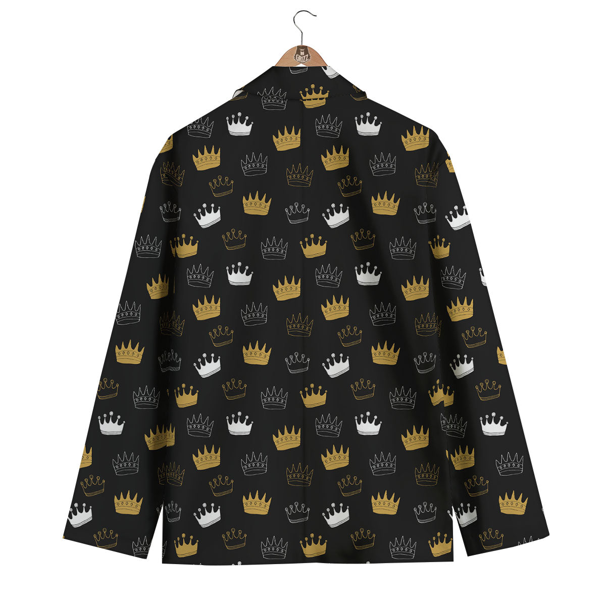 Crown Doodle Print Pattern Men's Blazer-grizzshop