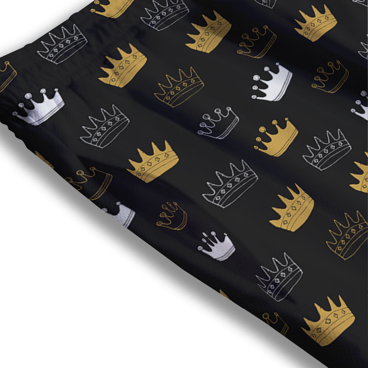 Crown Doodle Print Pattern Mesh Shorts-grizzshop