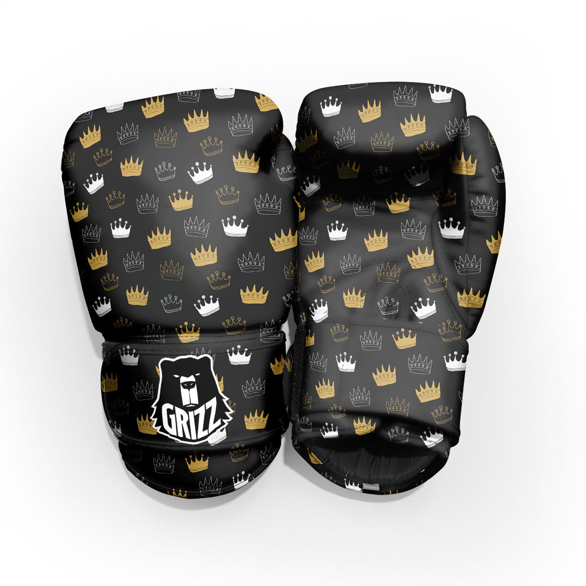 Crown Doodle Print Pattern Sparring Gloves-grizzshop