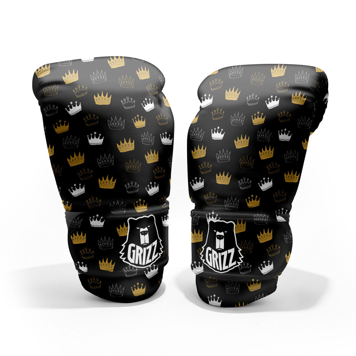 Crown Doodle Print Pattern Sparring Gloves-grizzshop