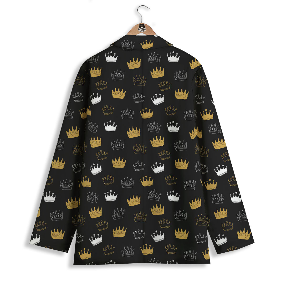 Crown Doodle Print Pattern Women's Blazer-grizzshop