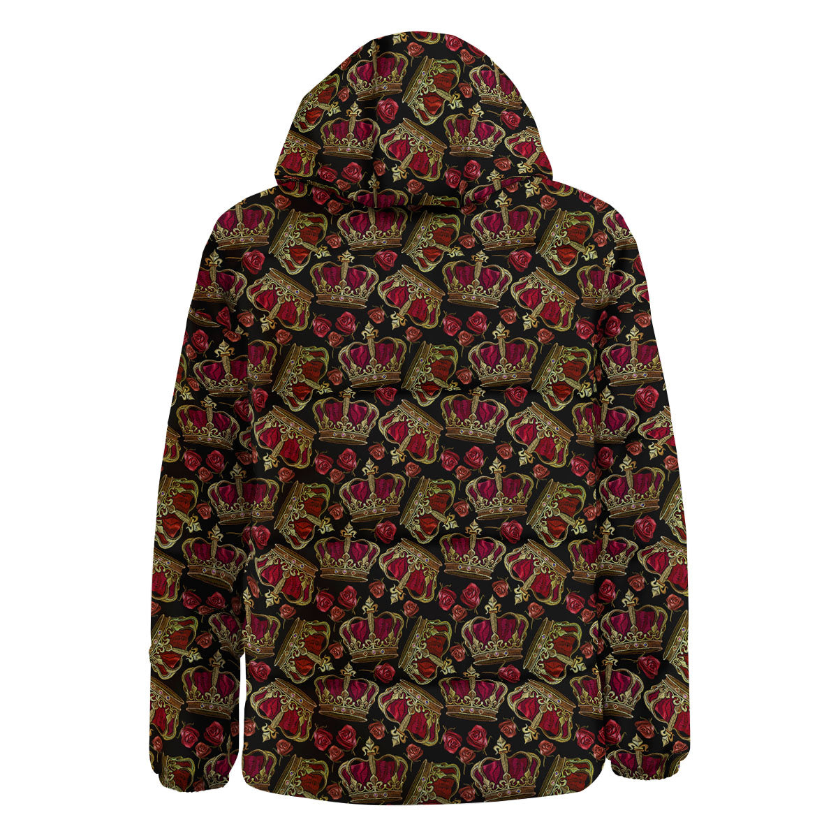 Crown Embroidery Print Pattern Down Jacket-grizzshop