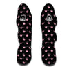 Crown Pink Black Print Pattern Muay Thai Shin Guards-grizzshop