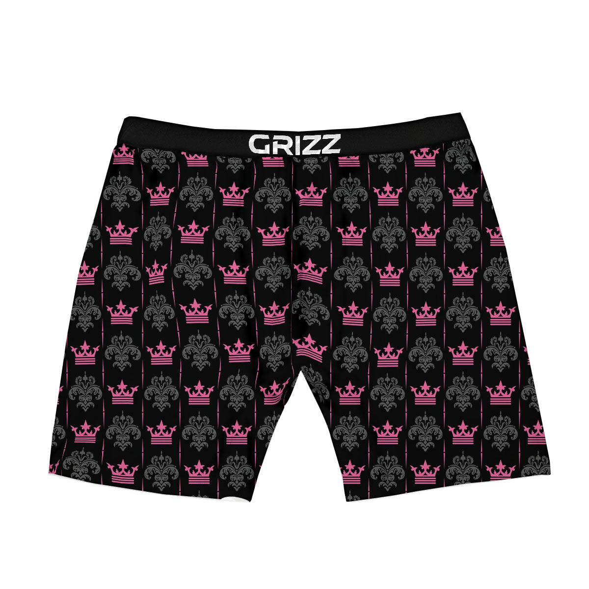 Crown Pink Print Pattern Boxer Briefs-grizzshop