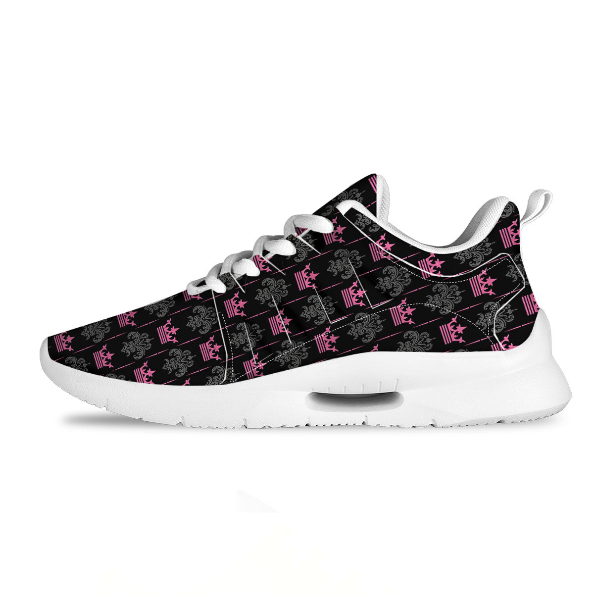 Crown Pink Print Pattern Tennis Shoes-grizzshop