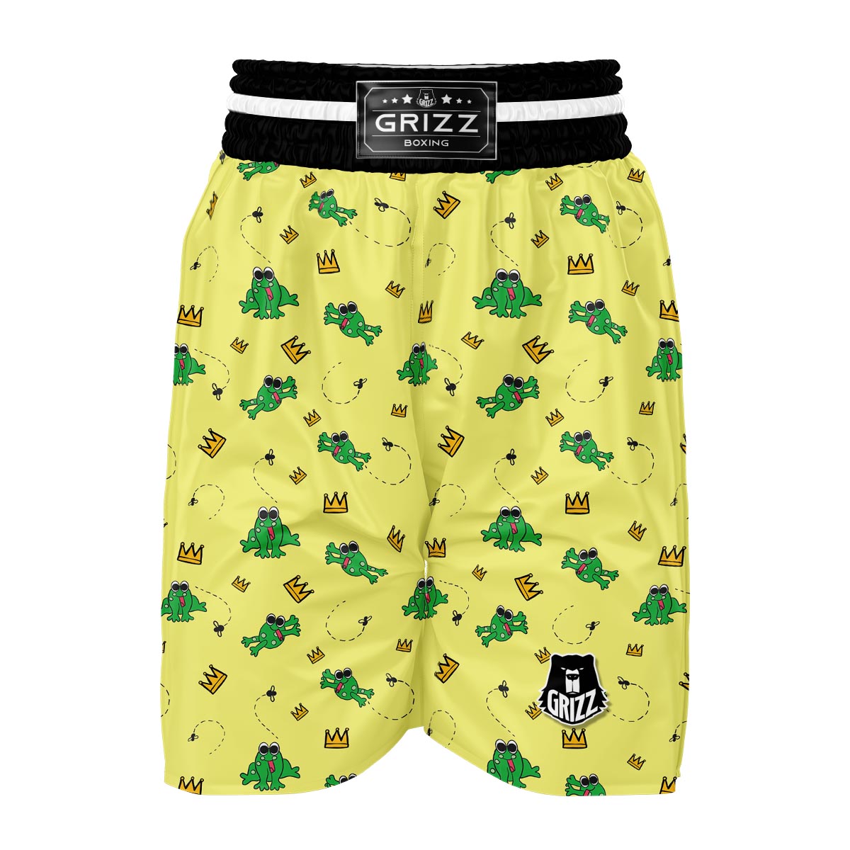 Crown Prince Frog Pattern Print Boxing Shorts-grizzshop