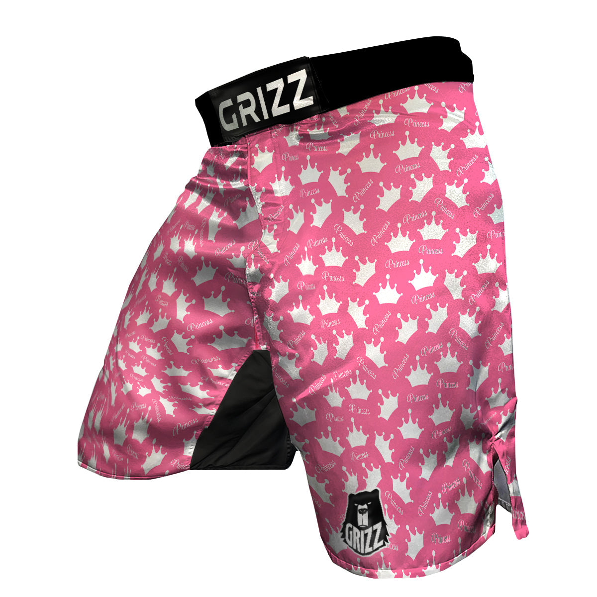 Crown Princess White And Pink Print Pattern MMA Shorts-grizzshop