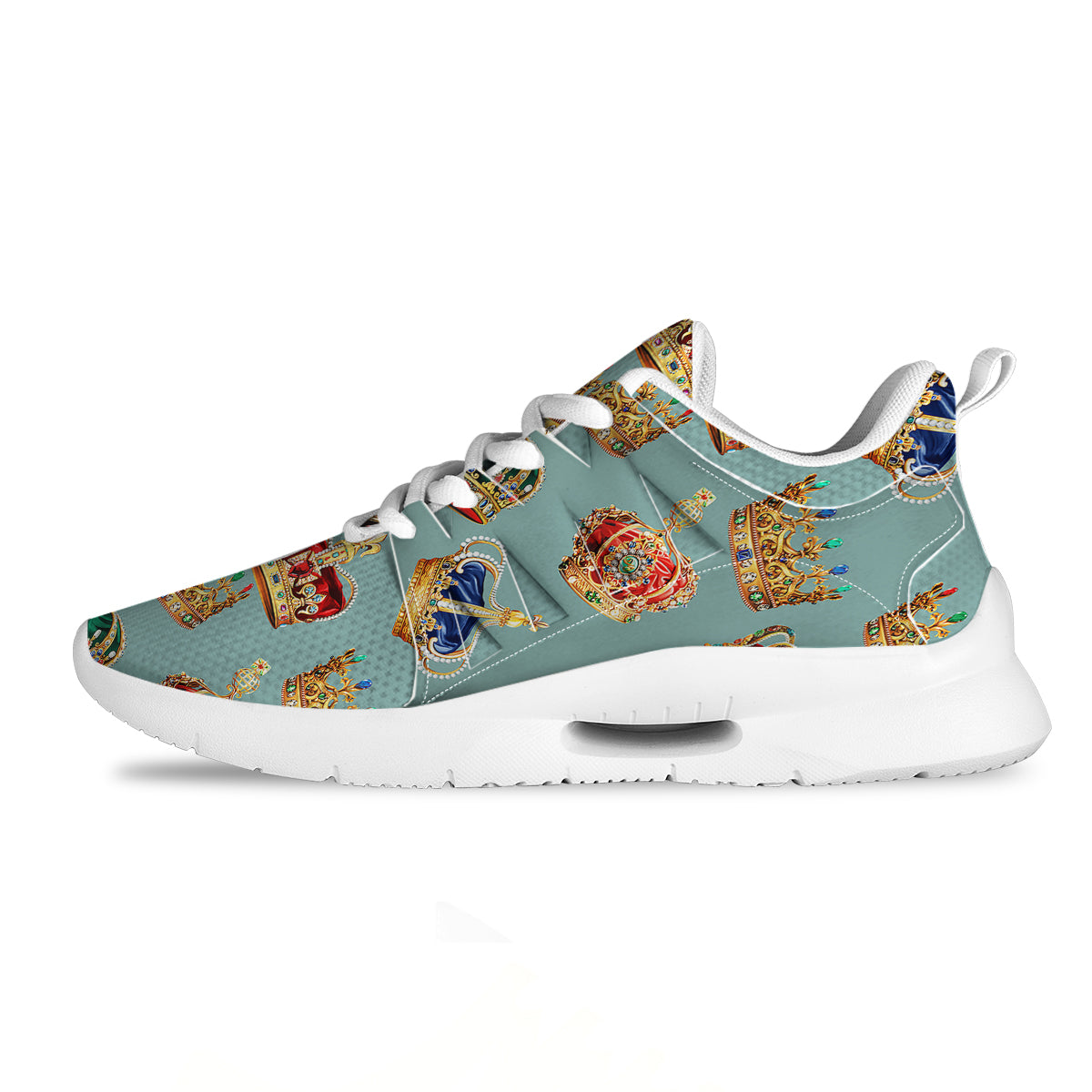 Crown Vintage Print Pattern Tennis Shoes-grizzshop