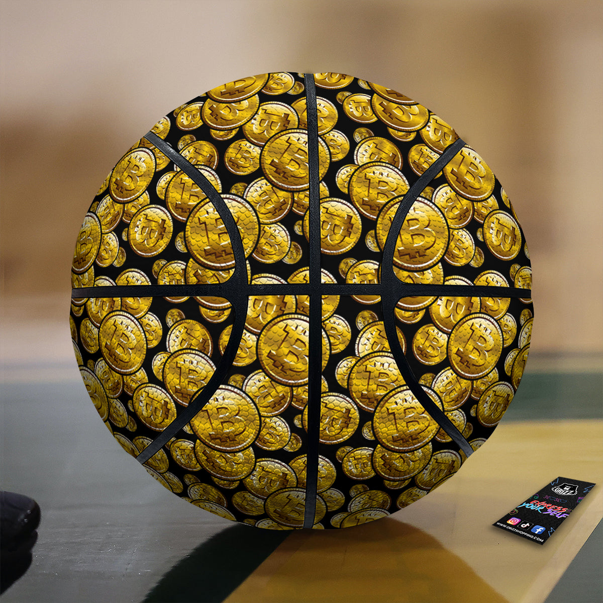Crypto Bitcoin Print Pattern Basketball-grizzshop