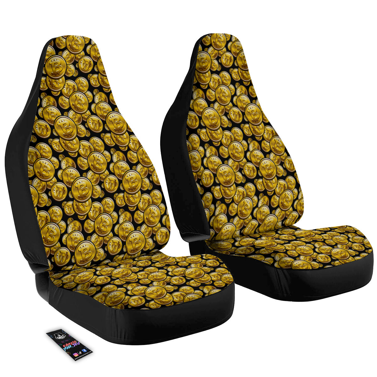 Crypto Bitcoin Print Pattern Car Seat Covers-grizzshop