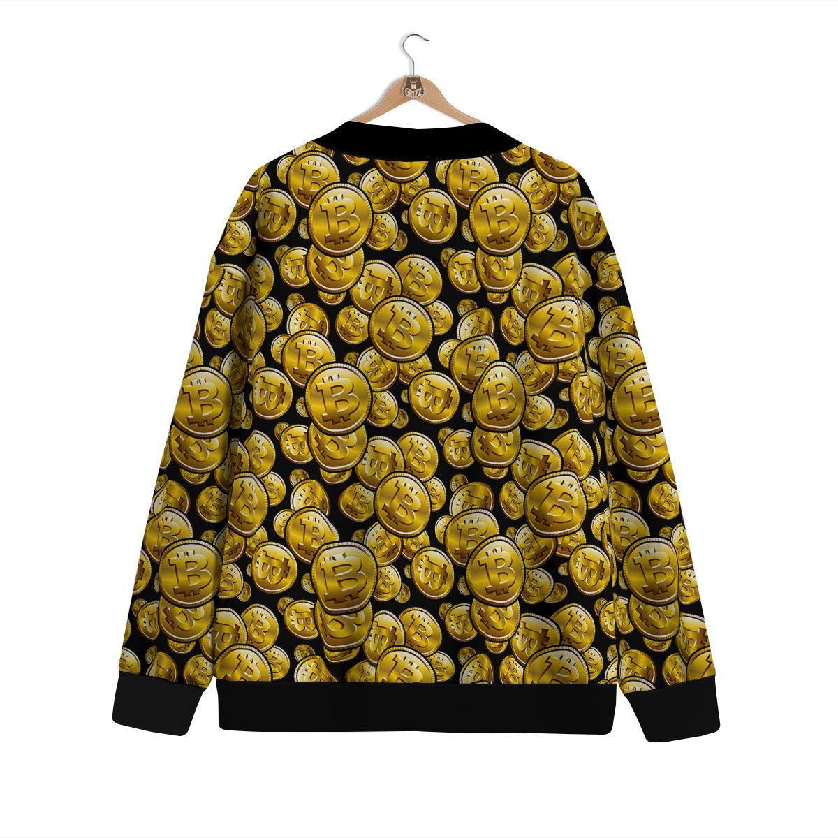 Crypto Bitcoin Print Pattern Cardigan-grizzshop