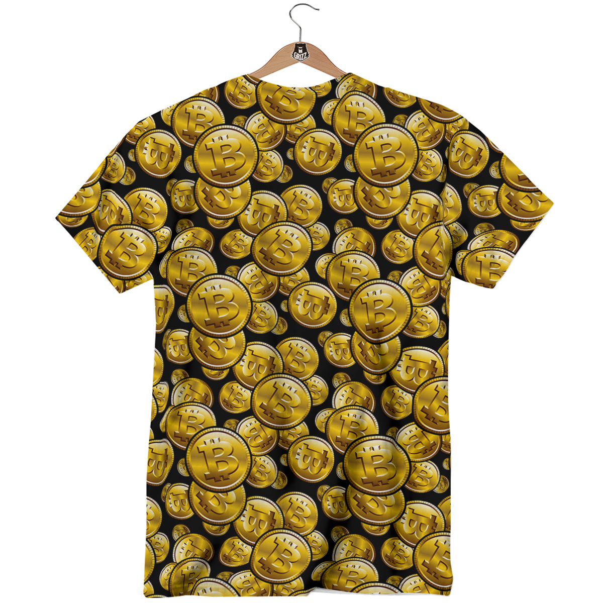 Crypto Bitcoin Print Pattern T-Shirt-grizzshop